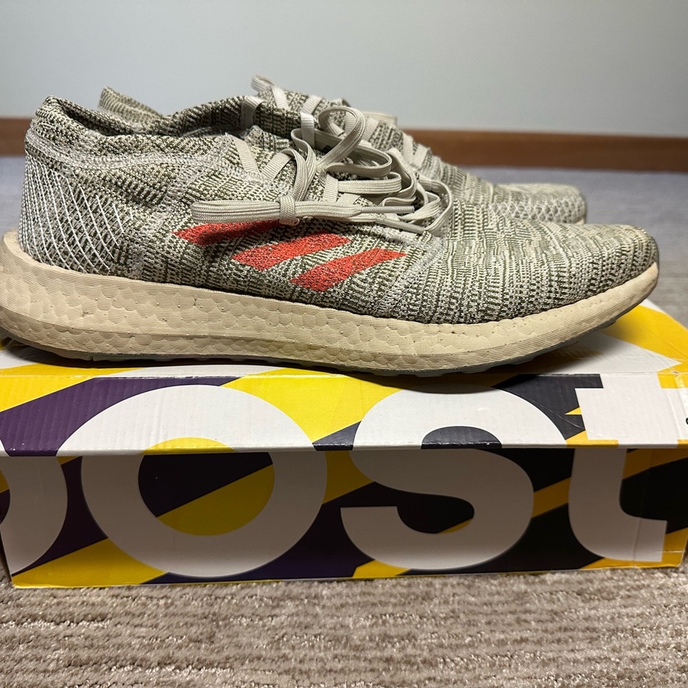 Adidas Gray and Red Running Shoes